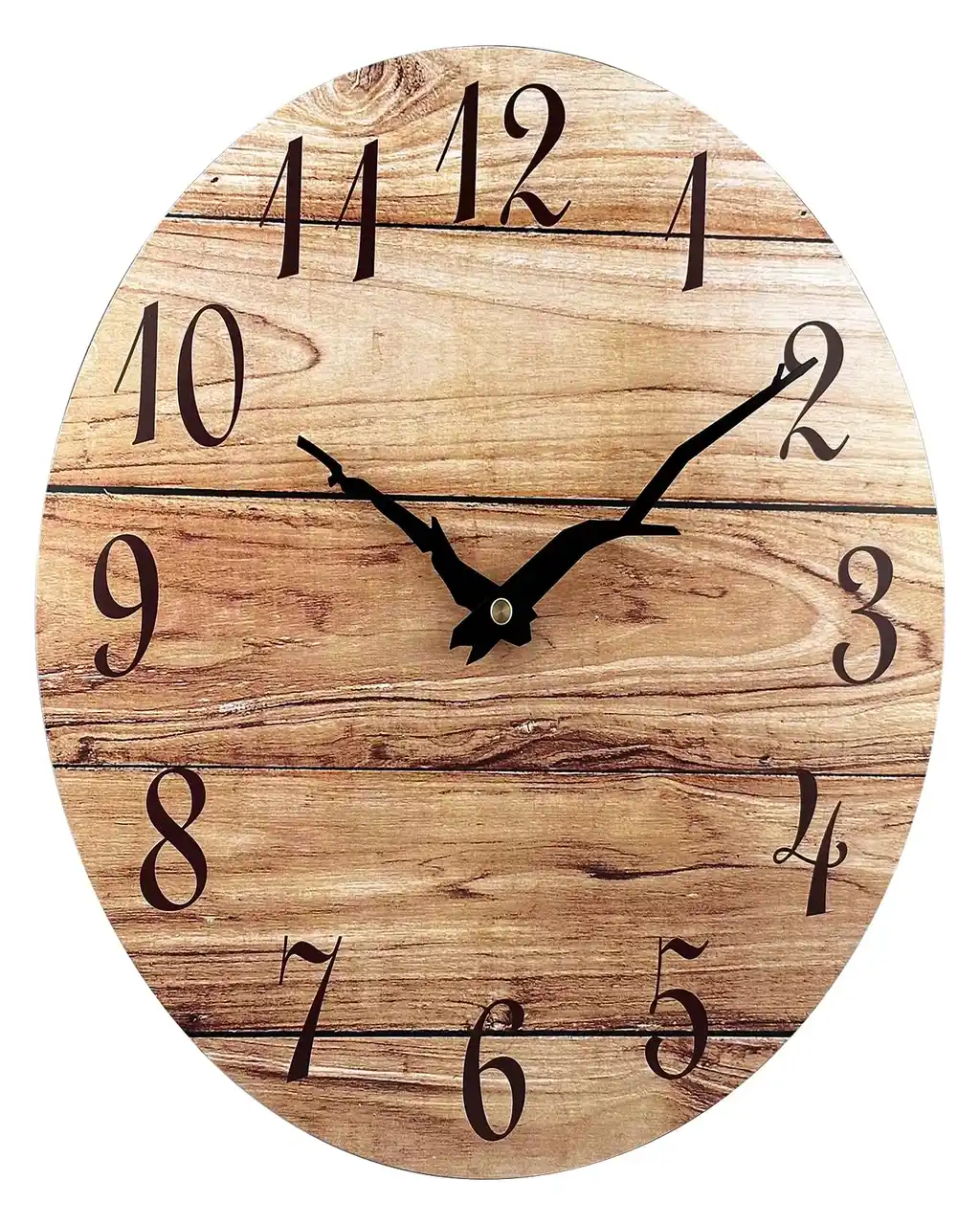 FEOYI silent wooden wall clock image 2