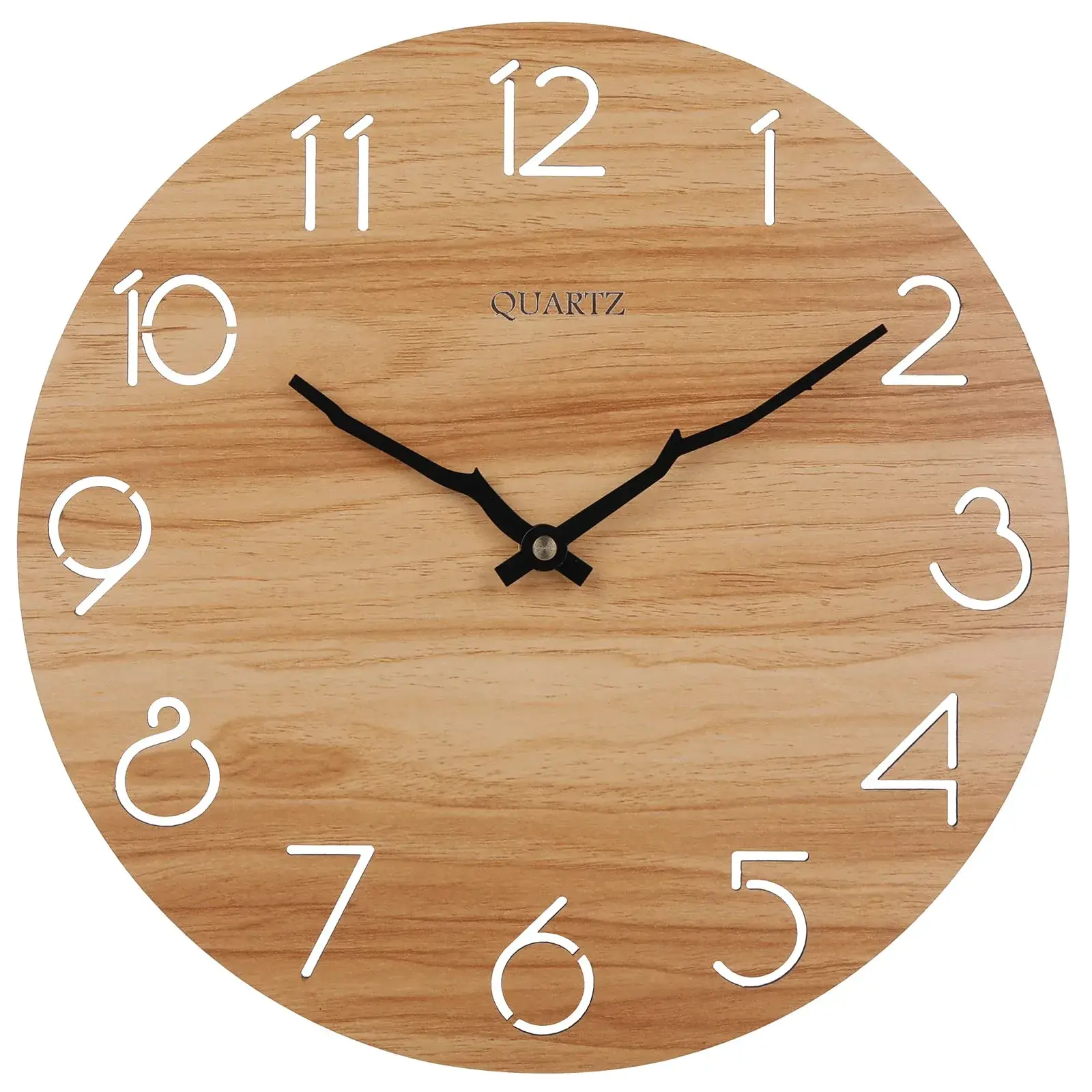 FEOYI silent wooden wall clock image 3