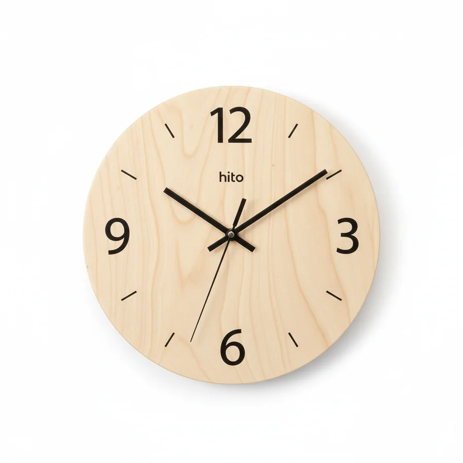 HITO 10 inch wood clock