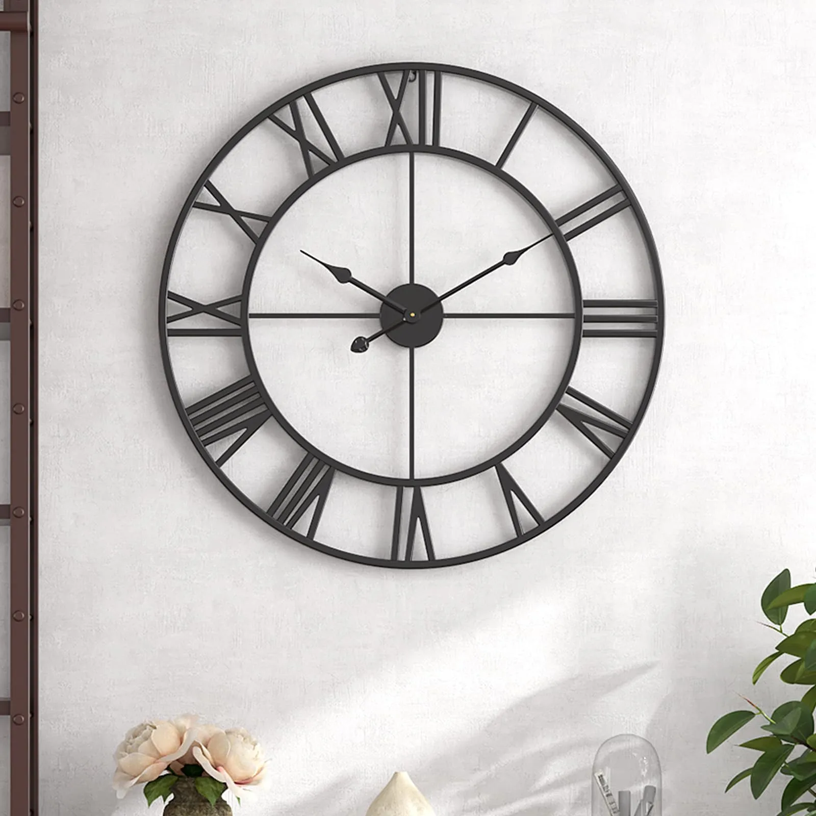 LINGWEI oversized metal wall clock