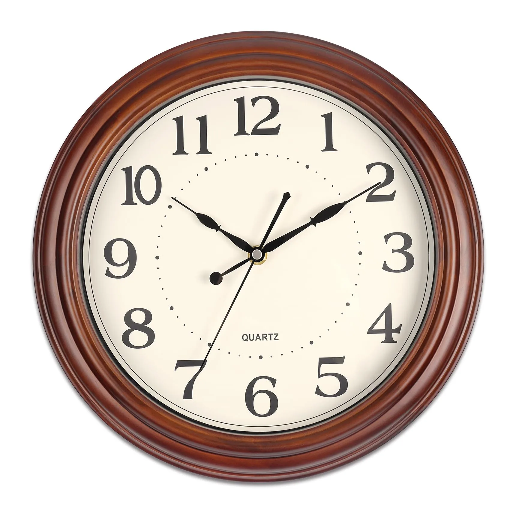 LINGWEI silent wooden wall clock