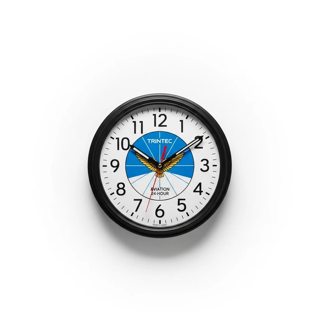 Trintec aviation 24-hour wall clock