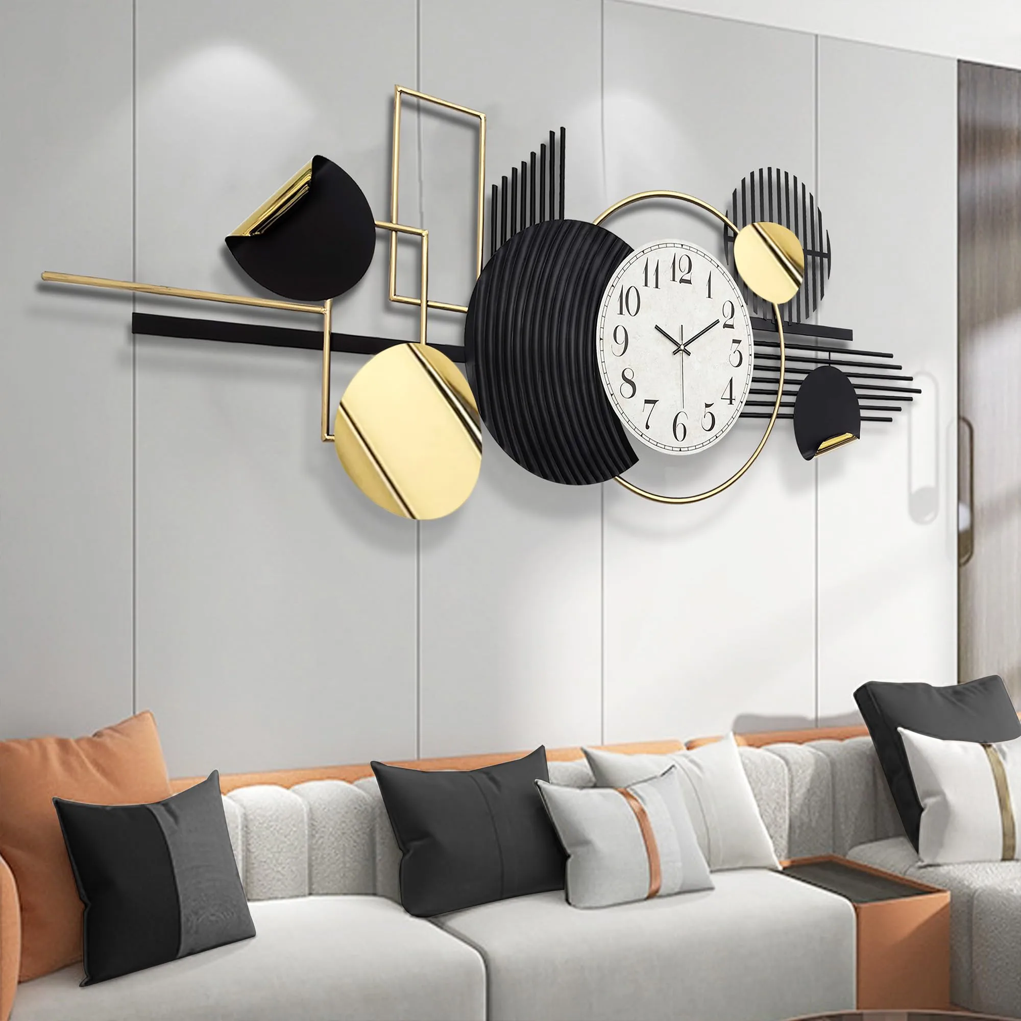 WANDIC geometric metal wall clock image 2