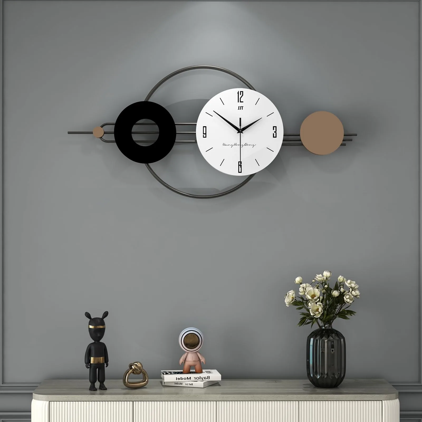 WANDIC geometric metal wall clock image 3