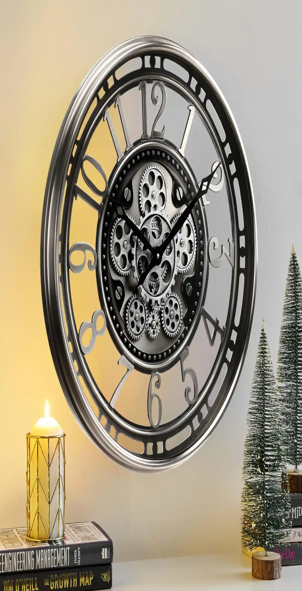 WXLAA industrial gear wall clock